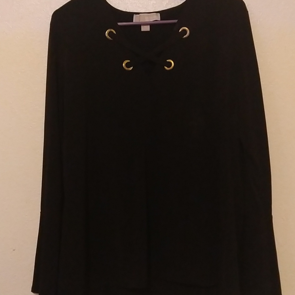 Michael Kors Black Shirt with Long Bell Sleeve